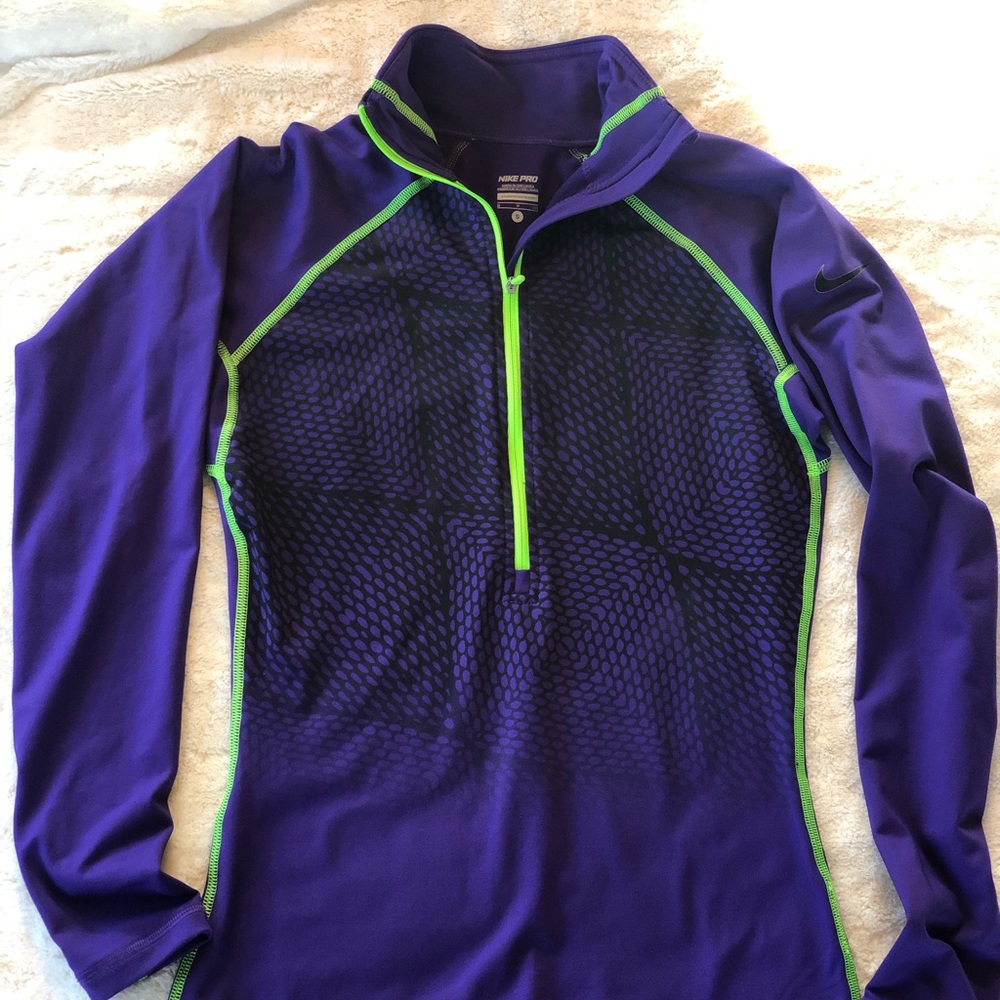 Nike Pro Warm Dri-fit zip athletic pullover top